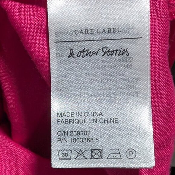 NEW! & Other Stories | Fringed One-Shoulder Midi Dress in Pink - Picture 10 of 13